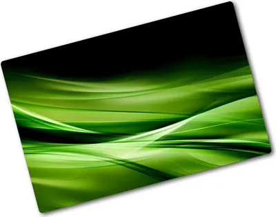 Produktbild von Tulup Glas Herdabdeckplatte - 80x52 cm - Glaskeramikkochfeld-Abdeckung Spritzschutz Glasabdeckplatte - Einteilig - Kunst: Modern & Klassisch - Grüne Wellen - Grün
