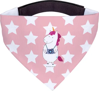 Produktbild von Mr. & Mrs. Panda Halstuch Einhorn Fotograf - Rot Pastell - Geschenk, Unicorn, Hund, Kamera, Einhörner, Hundebandana, Hunde-Halstuch, Hundehalstuch, Urlaub, Weltenbummler