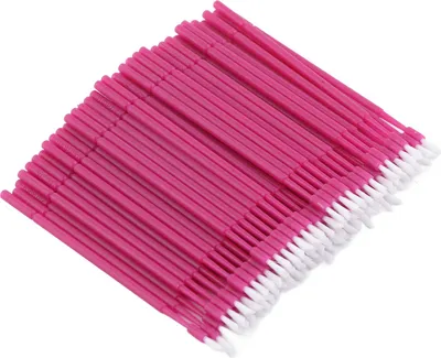 Produktbild von 100 Stück Einweg-Mikroapplikatoren, biegsame, ultrafeine, violette Zahnbürsten für die Mundpflege