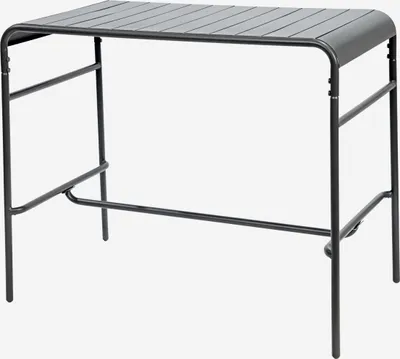 Produktbild von sweeek - Garten-Hochtisch aus Stahl 4 Personen 120 x 70cm x 95 cm - Anthrazit