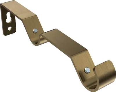 Produktbild von Interdeco Träger mit Abstand 7,5/13,5 cm / Wandhalterung für Gardinenstangen 16 mm Ø, 2-läufig Messing Antik, Typ Olymp