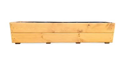 Produktbild von Blumenkasten aus Holz 90 cm – Pflanzkasten Balkon & Terrasse – Wetterfest imprägniert – Fertig montiert – Pflanzkübel Holz D27 Eiche