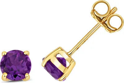 Produktbild von 9 Karat (375) Gold Damen - Paar Ohrstecker mit Amethyst - 5mm*5mm; TRS3086
