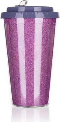 Produktbild von Touristenbecher, Reisebecher mit Ausgießer, Glitzer Glitters Lila 500 ml