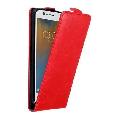 Obrázok produktu pre Cadorabo kryt pre Nokia 3 2017 ochranný kryt v červenom flipovom puzdre kryt na mobilný telefón
