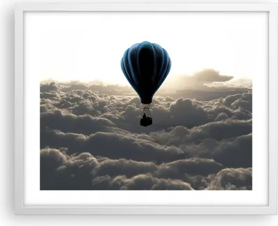 Produktbild von Gerahmtes Poster - Weißer Rahmen - Wolke Ballon Himmel - 50x40 cm - Wand Bild - Wanddeko - Wandbilder - Kunstposter - Wandposter - Bilderrahmen - Bilder - Kunstdruck - Wandbild - P2WAA50x40-3577