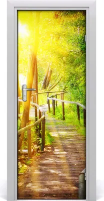 Produktbild von Tulup Türaufkleber 75x205 cm Dekorative Aufkleber Selbstklebend Wasserdichte Tapete Abnehmbar Schlafzimmer Wohnzimmer Wohnkultur - Weg im Wald