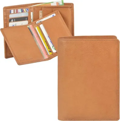 Produktbild von Sonnenleder Geldbörse Leder mit herausnehmbarem Ausweisetui Herren Damen Portemonnaie Geldbeutel RHEIN natur braun 822-280-01