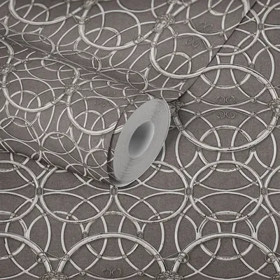 Zdjęcie produktu dla Szara, srebrna tapeta z włókniny VERSACE (1028846)