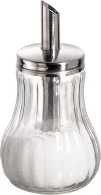 Produktbild von APS 40486 Zuckerdosierer, Ø 8 cm, Höhe 15 cm, 250 ml, Behälter aus Glas, Schraubdeckel aus Edelstahl