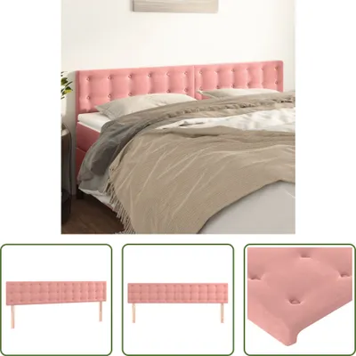 Produktbild von The Living Store Kopfteile 2 Stk. Rosa 100x5x78/88 cm Samt