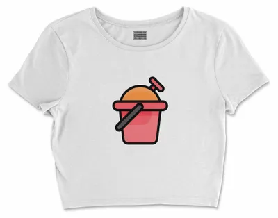 Immagine prodotto di Bona Basics, T-shirt crop basic stampato, donna, 100% cotone, bianco, casual