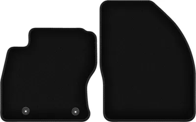 Produktbild von Wielganizator Velours-Autoteppiche vorne – passend für Ford Focus MK2 (Cabrio, Bj. 2006-2010) –  schwarz, passgenau, mit Befestigungen set 2 Stk.