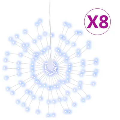 Zdjęcie produktu dla Ozdoby świąteczne, 140 lampek LED, 8 szt., zimna biel, 17 cm