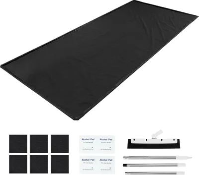Zdjęcie produktu dla Mata antypoślizgowa do garażu SucceBuy PVC (2,4 x 5,5 x 0,03 m) ze ściągaczką, wytrzymała i wodoodporna ochrona przed śniegiem, deszczem i błotem, czarna mata ochronna do garażu
