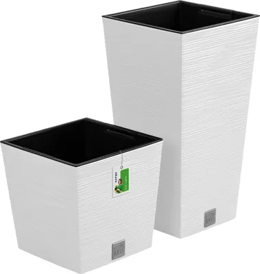 Produktbild von Blumentopf Pflanzkübel FURU Square Balkonkasten Blumenkübel Weiß