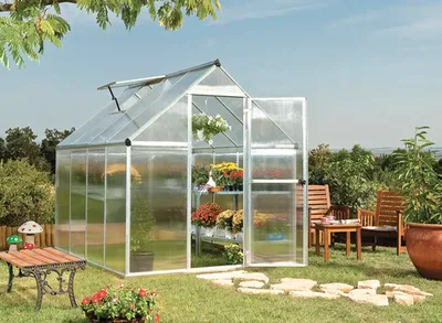 Zdjęcie produktu dla Szklarnia Palram Mythos - wymiary zewnętrzne: szer. 185 x gł. 250 x wys. 209 cm