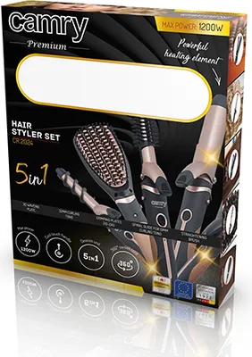Immagine prodotto di Camry Premium CR 2024 Strumento per lo styling dei capelli Kit per lo styling dei capelli Nero caldo, Oro rosa 1200 W