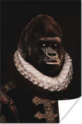 Produktbild von MuchoWow® Poster Wilhelm von Oranien - Adriaen Thomasz - Affe 40x60 cm - Plakate für die Wand - Poster Babyzimmer