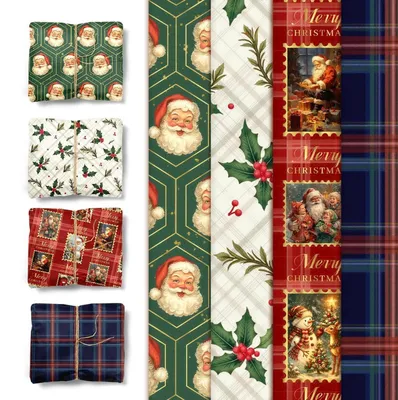 Image de Papier de soie, Noël, 24 feuilles, vert et rouge, 38 x 51 cm