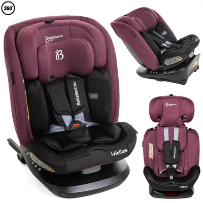 Produktbild von Bebelissimo – Hellios - Kindersitz 40-150 cm - 360° - RWF/FWF - ISOFIX - TOP TETHER - 5-Punkt-Gurt - Verstellbare Kopfstütze - bordo