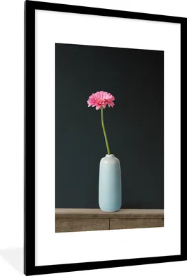 Produktbild von MuchoWow® Gerahmtes Poster Blume - Rosa - Stilleben 60x90 cm - Poster mit Schwarzem Bilderrahmen Wandposter Rahmen Foto Bilder - Dekoration - Wandposter Wohnzimmer - Hochwertig
