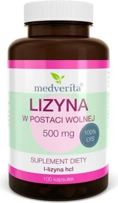 Produktbild von Medverita Lysin 500 mg – 100 Kapseln | Hochdosiert, Unterstützt Immunsystem & Proteinaufbau