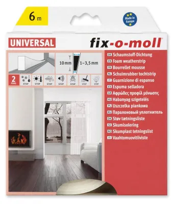 Produktbild von Schaumstoffdichtung fix-o-moll 6m x 10mm x 4mm