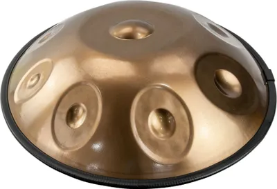Produktbild von Handpan D Kurd Gold 53 cm Edelstahl D-Akkord 9 Töne mit sattem, resonantem Klang