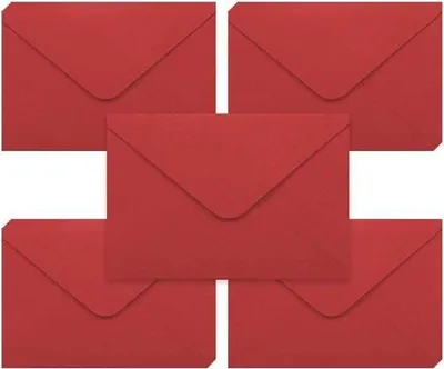 Immagine prodotto di Buste classiche mini rosse, 50 pezzi, 15 x 10 cm – Piccoli accessori per regali, biglietti di auguri, matrimoni e inviti