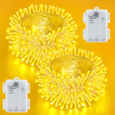 Lichtsnoer 5 m, 50 LEDs, warmweiß, IP65, 2 Stück