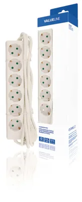 Image de Valueline Vles630F001Wh Prise 6 voies 3.00 M Blanc
