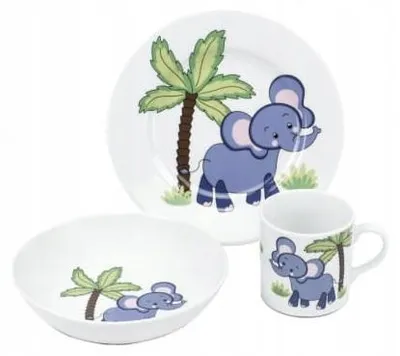 Produktbild von Lubiana Elefant Kindergeschirr Set 3-teilig Bunt Porzellan
