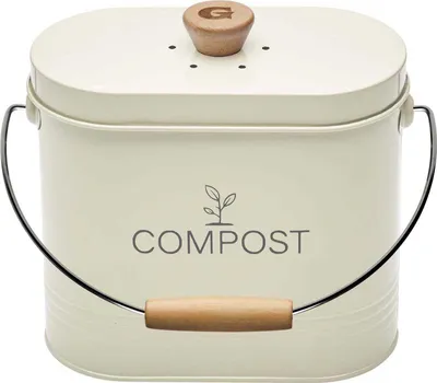 Produktbild von 3-liter-oval-komposteimer in beige mit filter Guillouard 040623