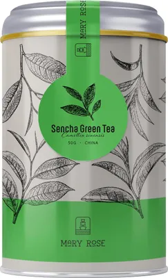 Produktbild von Mary Rose - Grüner Tee Sencha Klassisch in Dose 50g - 100% Hochwertig, Fein Süßlich, Längliche Blätter - Sanft Belebend, Mehrfach Aufgießbar