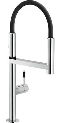 Produktbild von Einhand-Spültischbatt. Move Hebel.seitl.m.Geschirrbr. verchromt/schwarz Nobili