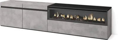 Immagine prodotto di COZY Mobile TV Soggiorno, 200x35x45cm, Per TV fino a 80, Camino elettrico, Cemento