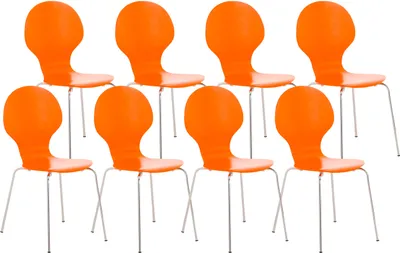 Produktbild von CLP 8er Set Besucherstuhl Diego stapelbar orange