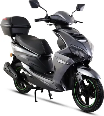 Produktbild von Motorroller Powermax 50 ccm 45 kmh EURO 5 dunkelgrau inkl. Topcase