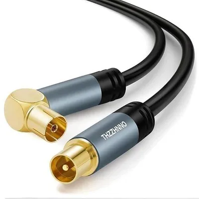 Zdjęcie produktu dla Kabel koncentryczny RG6 antenowy TV kątowy 90 pozłacany 2M hdtv