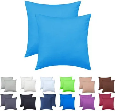 Produktbild von Ibenzoa® Kissenbezüge 2er-Set (40 x 40 cm) – 100% Baumwoll-Jersey, weich & atmungsaktiv, hautfreundlich, türkis