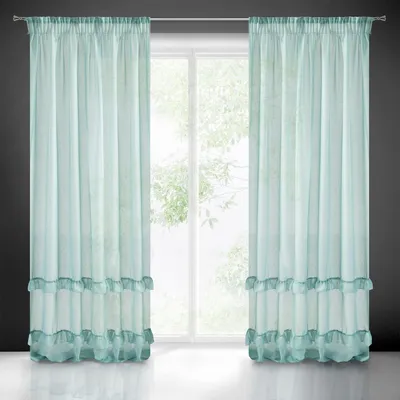 Produktbild von Gardine LORENA minze 140x270 cm  Kräuselband Tunnelzug Tunneldurchzug