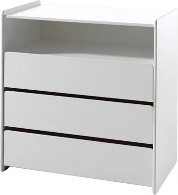 Produktbild von Kommode >KIDDY< in Weiß aus Massiv Kiefer und MDF - 90x92x47cm (BxHxT)