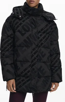 Produktbild von Damenjacke Schwarz mit Abnehmbarer Kapuze und Kontrastdetails