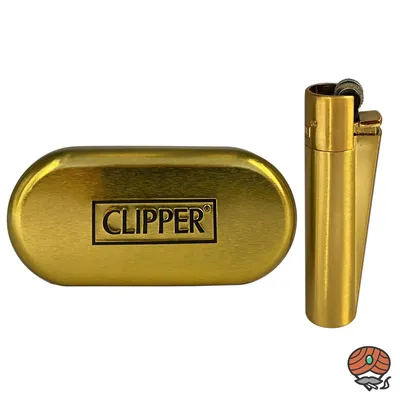 Produktbild von Clipper Metall Gold Reibradfeuerzeug in der Metallbox