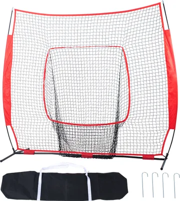 Immagine prodotto di SucceBuy 7x7 ft Baseball Softball Practice Net, rete portatile per l'allenamento del baseball per colpire, prendere e lanciare, lanciare, ausili per l'allenamento del baseball con borsa per il trasporto e zona di strike
