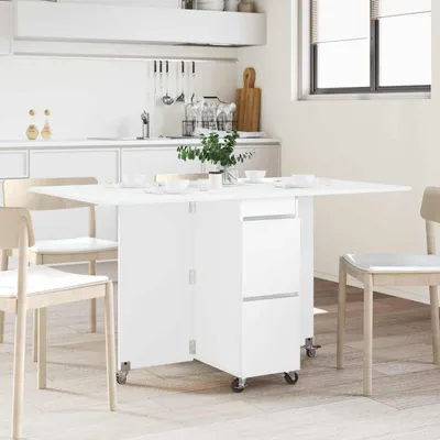 Productafbeelding van Maison Exclusive - Eettafel, 140 x 80 x 77 cm, houtvezel, wit, rechthoekig