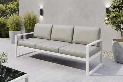 Produktbild von SOLAR 3-Sitzer Garten-Loungesofa – Metallgestell pulverbeschichtet – Komfortsofa mit dicken Polstern W/PB08