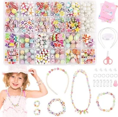 Produktbild von Kralenrijgset für Kinder - DIY Freundschaftsarmband und Schmuckknutselset