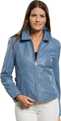Produktbild von Jilani - Damen Lederjacke Lammnappa blau : 36